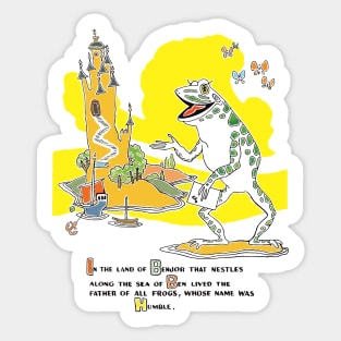 Humble Frog Book Page 1, Oliver Grimley Fine Art Sticker